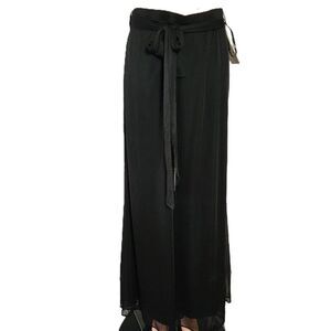 J.B.S. Women Black Chiffon Wide Leg Palazzo Pants NWT Size 10 NWT High Rise